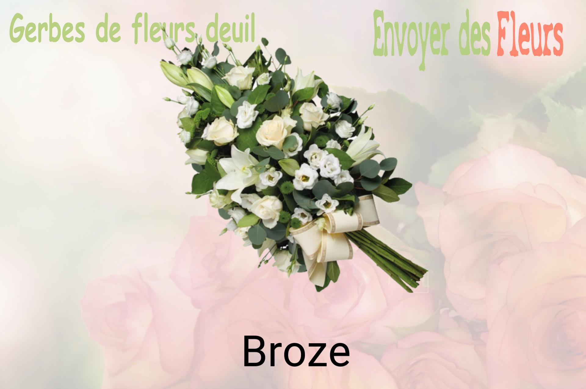 Gerbe de fleurs de deuil livrée à Broze